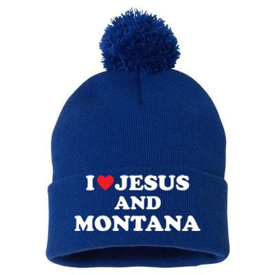 Usa Map Proud Christian Meaningful Gift I Love Jesus And Montana Gift Pom Pom 12in Knit Beanie