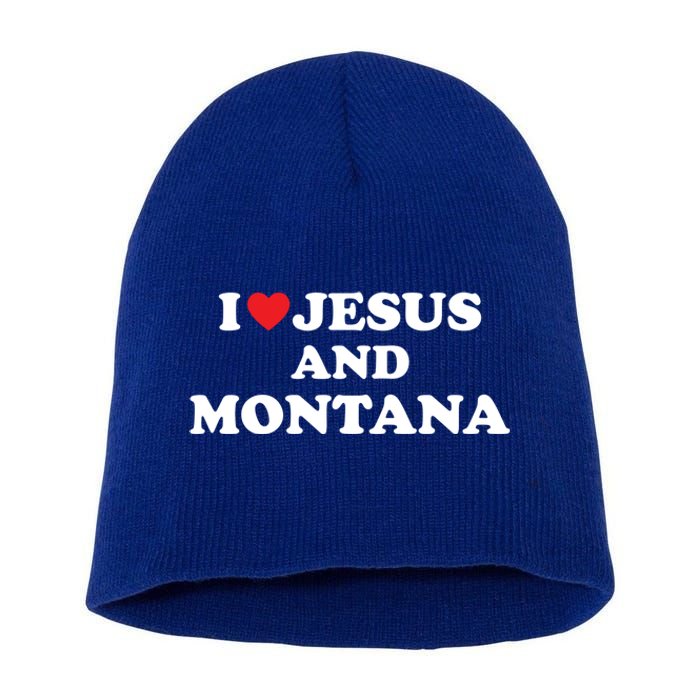 Usa Map Proud Christian Meaningful Gift I Love Jesus And Montana Gift Short Acrylic Beanie