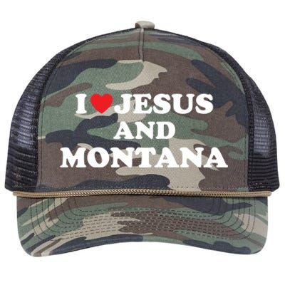 Usa Map Proud Christian Meaningful Gift I Love Jesus And Montana Gift Retro Rope Trucker Hat Cap