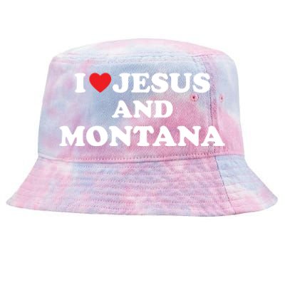 Usa Map Proud Christian Meaningful Gift I Love Jesus And Montana Gift Tie-Dyed Bucket Hat