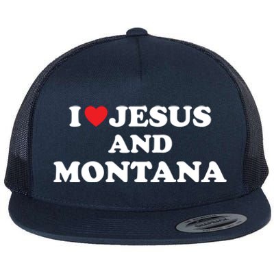 Usa Map Proud Christian Meaningful Gift I Love Jesus And Montana Gift Flat Bill Trucker Hat