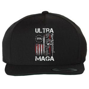 Ultra Maga Proud Ultra Maga America Flag Wool Snapback Cap