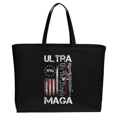 Ultra Maga Proud Ultra Maga America Flag Cotton Canvas Jumbo Tote