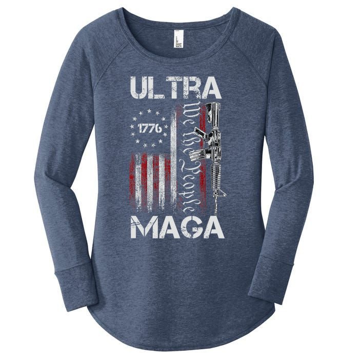 Ultra Maga Proud Ultra Maga America Flag Women's Perfect Tri Tunic Long Sleeve Shirt