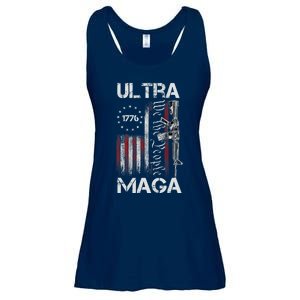 Ultra Maga Proud Ultra Maga America Flag Ladies Essential Flowy Tank