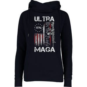 Ultra Maga Proud Ultra Maga America Flag Womens Funnel Neck Pullover Hood