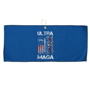 Ultra Maga Proud Ultra Maga America Flag Large Microfiber Waffle Golf Towel