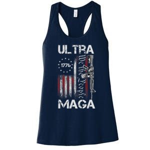 Ultra Maga Proud Ultra Maga America Flag Women's Racerback Tank