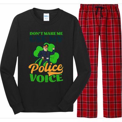 Use My Police Voice Design St Patricks Police Gift Long Sleeve Pajama Set