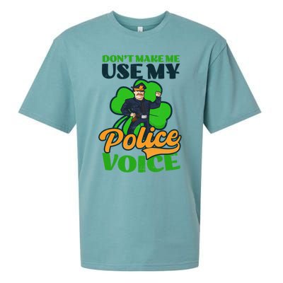 Use My Police Voice Design St Patricks Police Gift Sueded Cloud Jersey T-Shirt