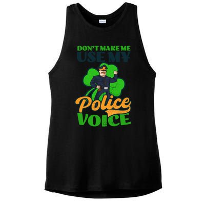 Use My Police Voice Design St Patricks Police Meaningful Gift Ladies PosiCharge Tri-Blend Wicking Tank