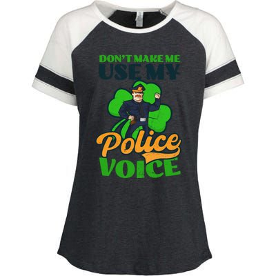 Use My Police Voice Design St Patricks Police Meaningful Gift Enza Ladies Jersey Colorblock Tee