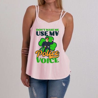 Use My Police Voice Design St Patricks Police Meaningful Gift Women's Strappy Tank