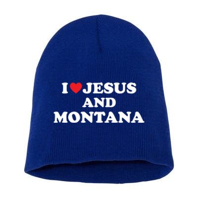 Usa Map Proud Christian Gift I Love Jesus And Montana Gift Short Acrylic Beanie