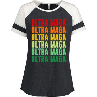 Ultra Maga Retro Vintage Enza Ladies Jersey Colorblock Tee