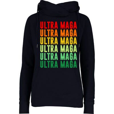 Ultra Maga Retro Vintage Womens Funnel Neck Pullover Hood