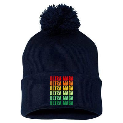 Ultra Maga Retro Vintage Pom Pom 12in Knit Beanie