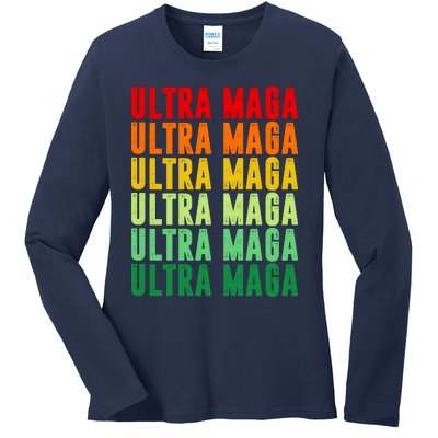 Ultra Maga Retro Vintage Ladies Long Sleeve Shirt