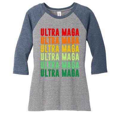 Ultra Maga Retro Vintage Women's Tri-Blend 3/4-Sleeve Raglan Shirt