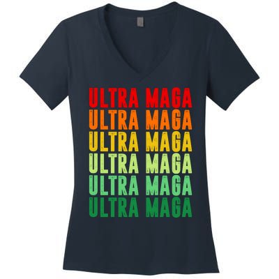 Ultra Maga Retro Vintage Women's V-Neck T-Shirt