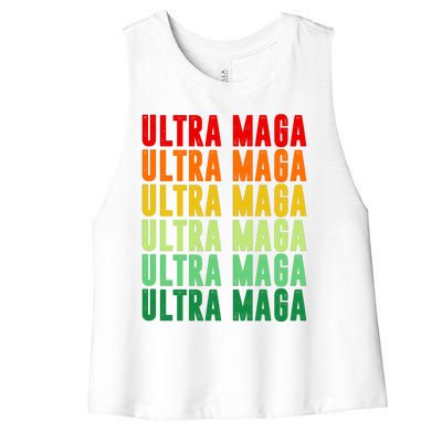 Ultra Maga Retro Vintage Women's Racerback Cropped Tank