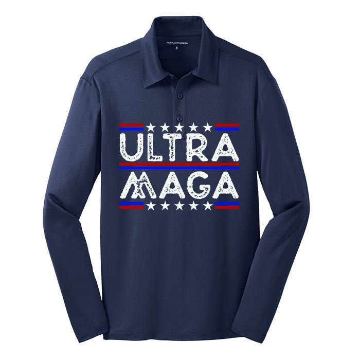 Ultra MAGA Retro Silk Touch Performance Long Sleeve Polo