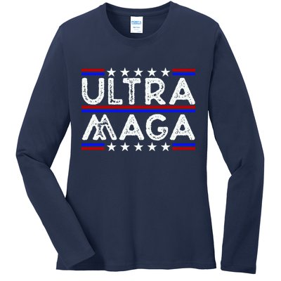 Ultra MAGA Retro Ladies Long Sleeve Shirt