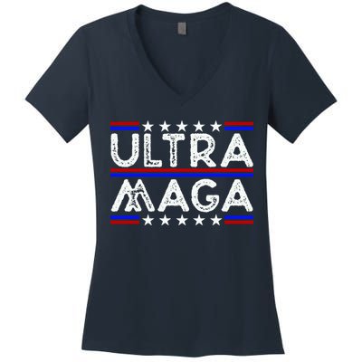 Ultra MAGA Retro Women's V-Neck T-Shirt