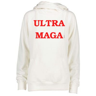 Ultra MAGA Red Trump 2024 Womens Funnel Neck Pullover Hood