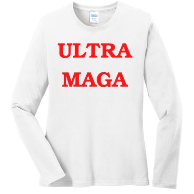 Ultra MAGA Red Trump 2024 Ladies Long Sleeve Shirt