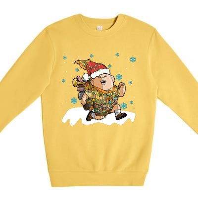 Up Movie Russell Christmas Light Up Russell Christmas Russell Premium Crewneck Sweatshirt