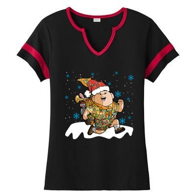 Up Movie Russell Christmas Light Up Russell Christmas Russell Ladies Halftime Notch Neck Tee