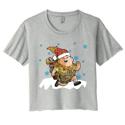 Up Movie Russell Christmas Light Up Russell Christmas Russell Women's Crop Top Tee