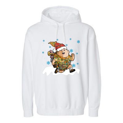 Up Movie Russell Christmas Light Up Russell Christmas Russell Garment-Dyed Fleece Hoodie