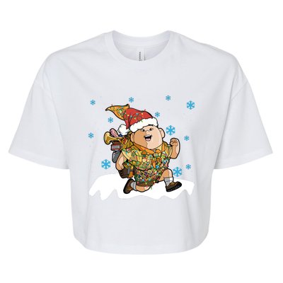 Up Movie Russell Christmas Light Up Russell Christmas Russell Bella+Canvas Jersey Crop Tee