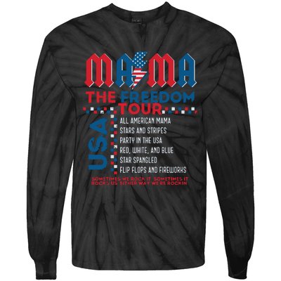 Usa Mom Retro American Independence Day 1776 Tie-Dye Long Sleeve Shirt