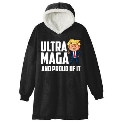 Ultra Maga Shirt Trump Ultra Maga And Proud Of It Hooded Wearable Blanket