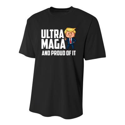 Ultra Maga Shirt Trump Ultra Maga And Proud Of It Youth Performance Sprint T-Shirt