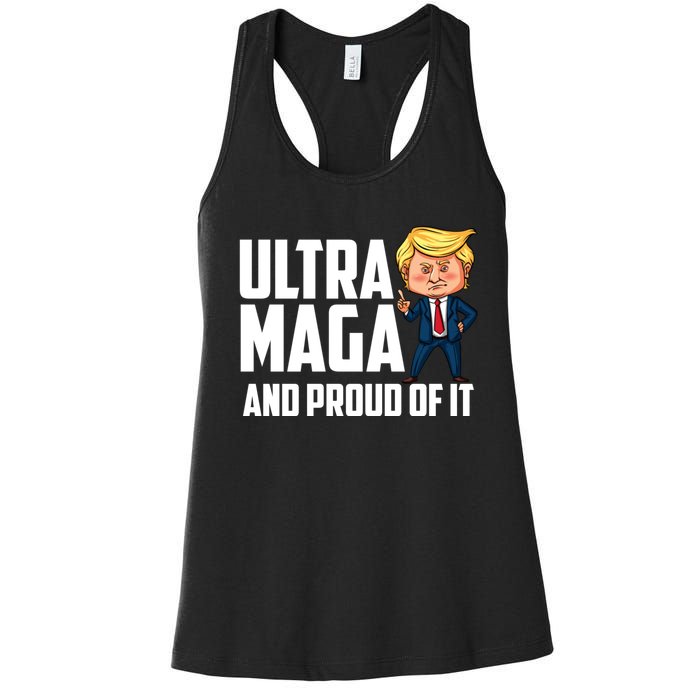 Ultra Maga Shirt Trump Ultra Maga And Proud Of It Women's Racerback Tank