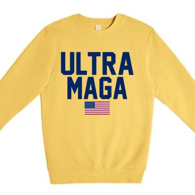 Ultra MAGA Shirt Maga King Funny Anti Biden American Flag Pro Trump Trendy Premium Crewneck Sweatshirt