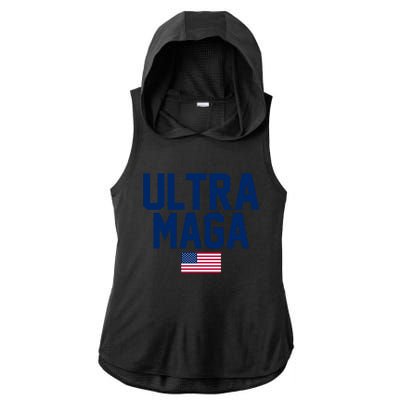 Ultra MAGA Shirt Maga King Funny Anti Biden American Flag Pro Trump Trendy Ladies PosiCharge Tri-Blend Wicking Draft Hoodie Tank