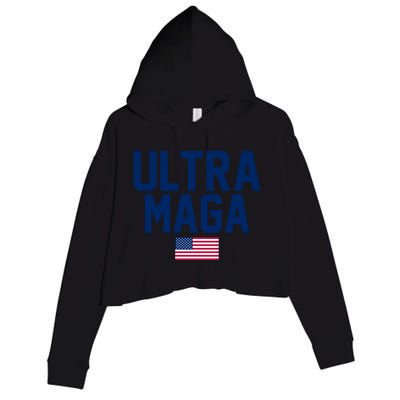 Ultra MAGA Shirt Maga King Funny Anti Biden American Flag Pro Trump Trendy Crop Fleece Hoodie