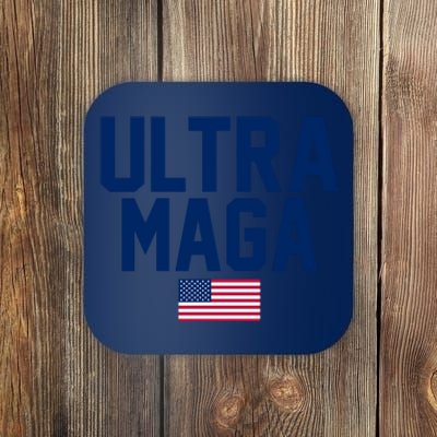 Ultra MAGA Shirt Maga King Funny Anti Biden American Flag Pro Trump Trendy Coaster