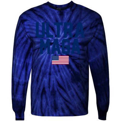 Ultra MAGA Shirt Maga King Funny Anti Biden American Flag Pro Trump Trendy Tie-Dye Long Sleeve Shirt