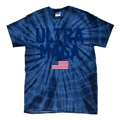 Ultra MAGA Shirt Maga King Funny Anti Biden American Flag Pro Trump Trendy Tie-Dye T-Shirt