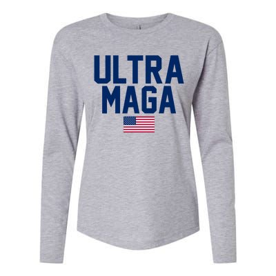 Ultra MAGA Shirt Maga King Funny Anti Biden American Flag Pro Trump Trendy Womens Cotton Relaxed Long Sleeve T-Shirt