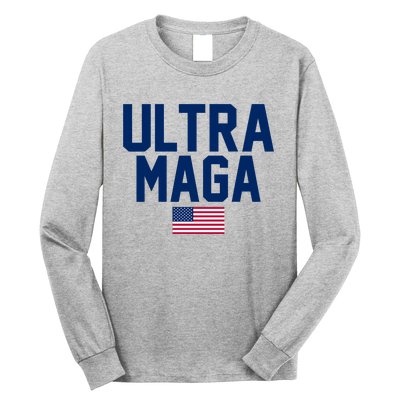 Ultra MAGA Shirt Maga King Funny Anti Biden American Flag Pro Trump Trendy Long Sleeve Shirt