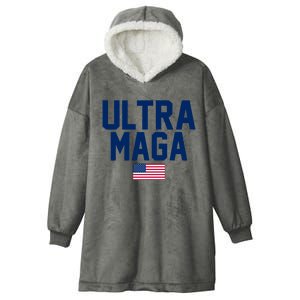 Ultra MAGA Shirt Maga King Funny Anti Biden American Flag Pro Trump Trendy Hooded Wearable Blanket