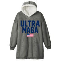 Ultra MAGA Shirt Maga King Funny Anti Biden American Flag Pro Trump Trendy Hooded Wearable Blanket