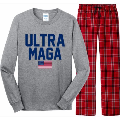 Ultra MAGA Shirt Maga King Funny Anti Biden American Flag Pro Trump Trendy Long Sleeve Pajama Set